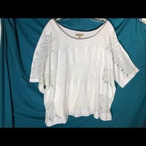 Democracy Crochet Lace trim Tunic XL